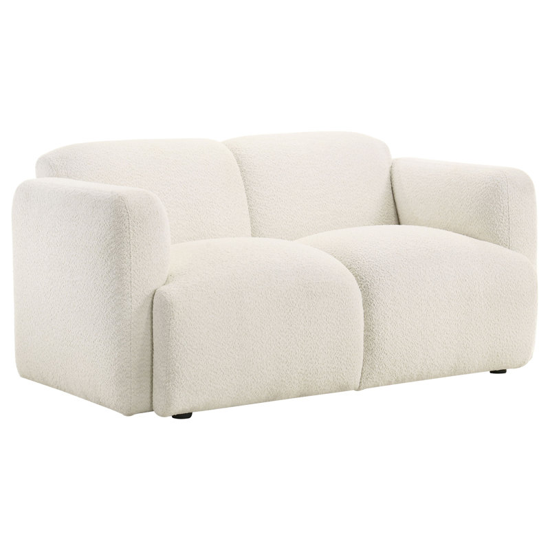 Sofa deux places, 60.25" W, White Polyester