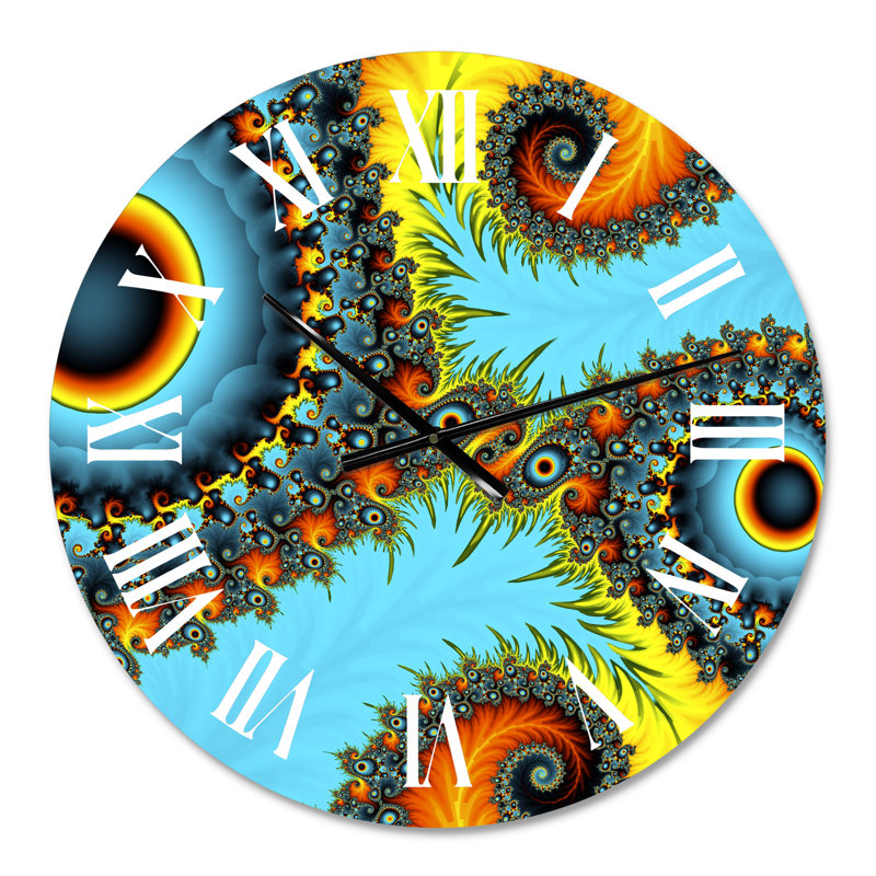 Fractale portail magique IV - horloge murale moderne, Petit