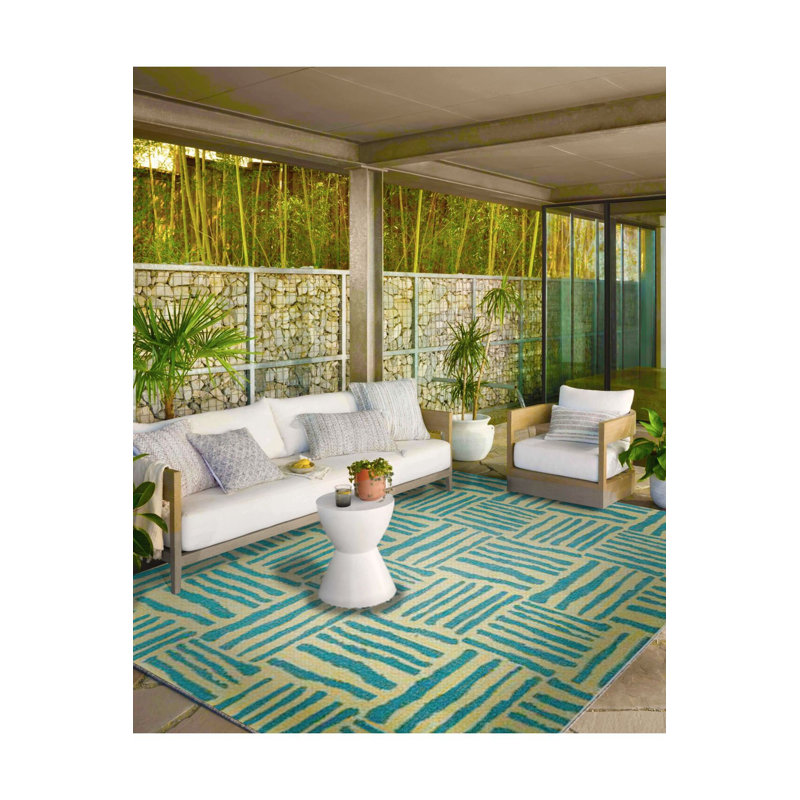 Tapis vert lavable rayé à motif thématique, Sous-tapis rectangulaire 4 pi 7 po x 6 pi 7 po inc