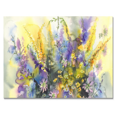 " Yellow And Purple Summer Flowers "