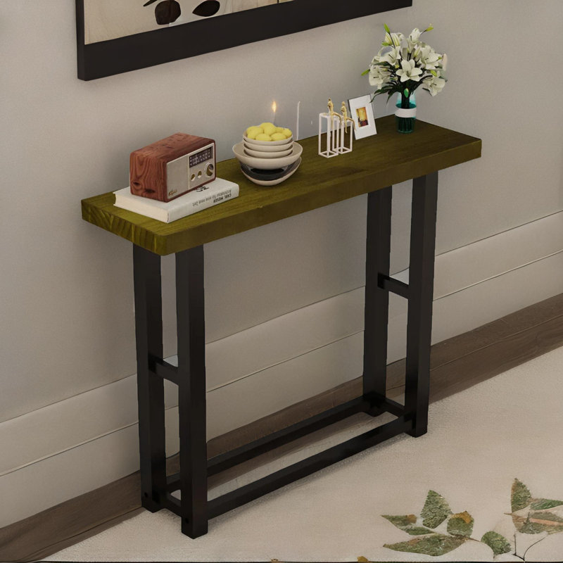 Lonaravale Large 100cm Solid Wood Console Table Industrial Hallway Entryway Furniture