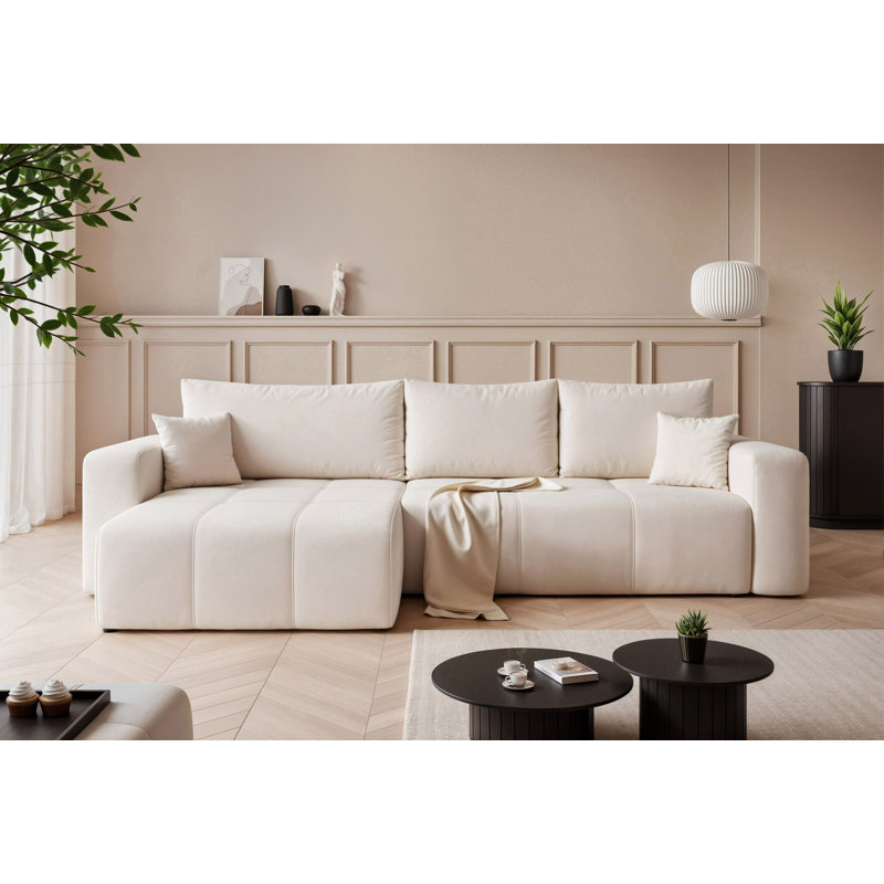 4 Seater Sofa Bed, Cream