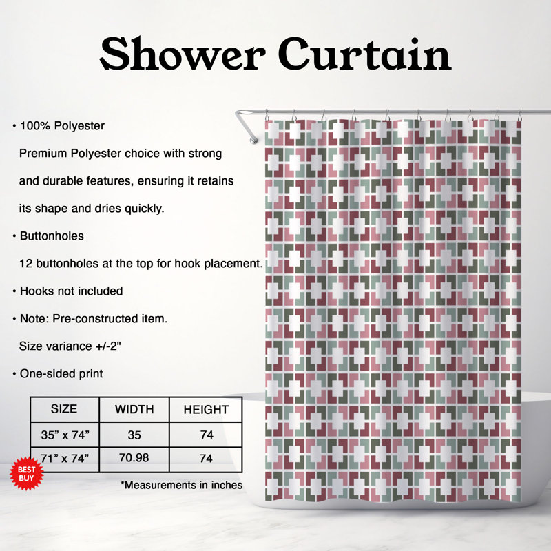 Rideau de douche Décurie, H 74 po x l 71 po