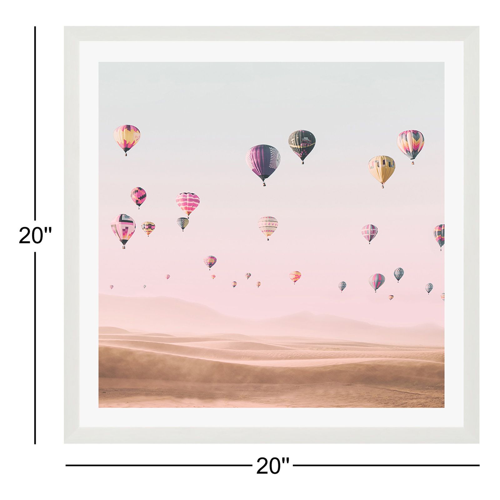 Around The World by Sisi And Seb, 20" H x 20" W x 0.75" D, White Single Picture Framed, Yes