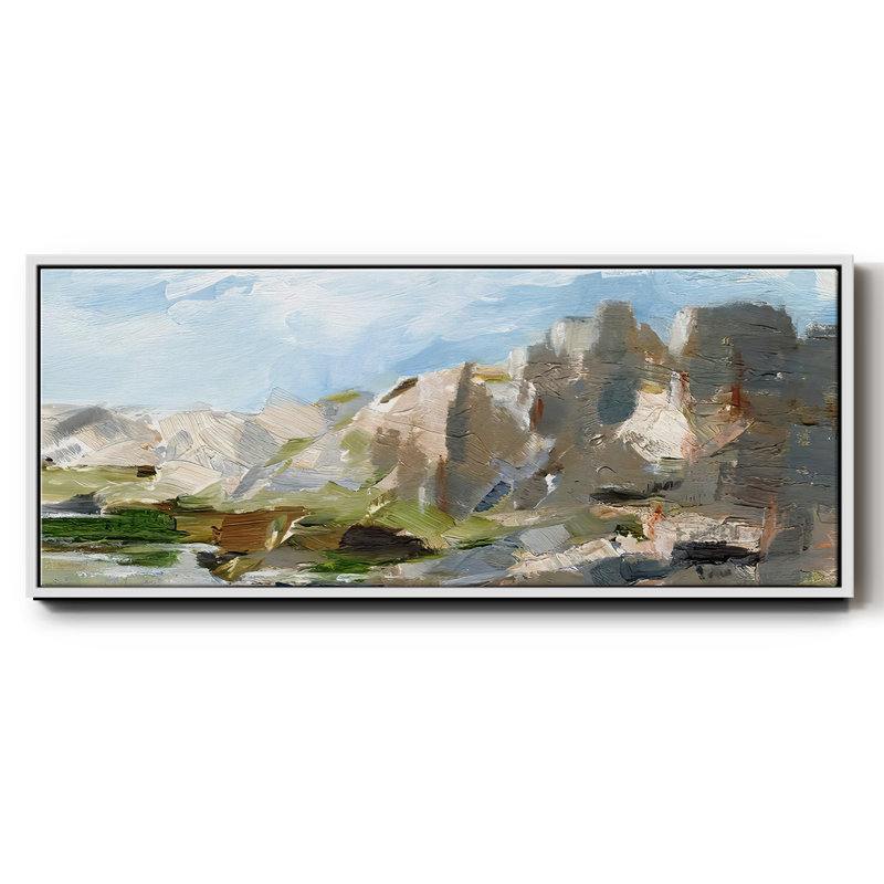 Western Cliffs II- Framed Canvas, 20" H x 50" W