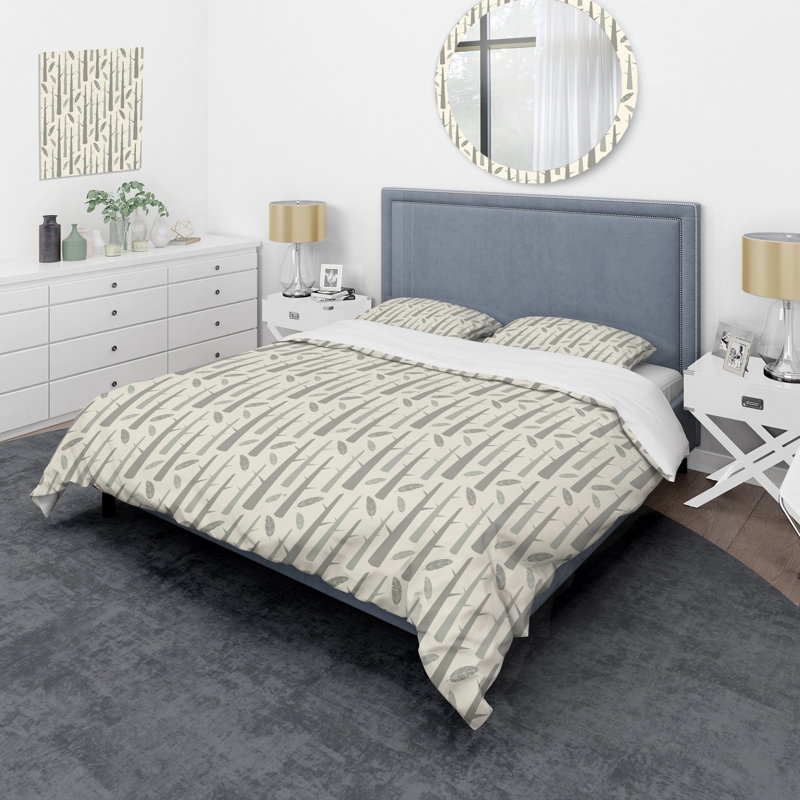 Abstract Tree Forest - Modern Duvet Cover Set - Microfiber Polyester, Twin Duvet Cover + 1 Standard Sham