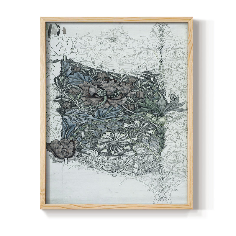 Vintage Abstract Print CXLVII Framed Print - Solid Wood, H 30 po x l 24 po, Naturel