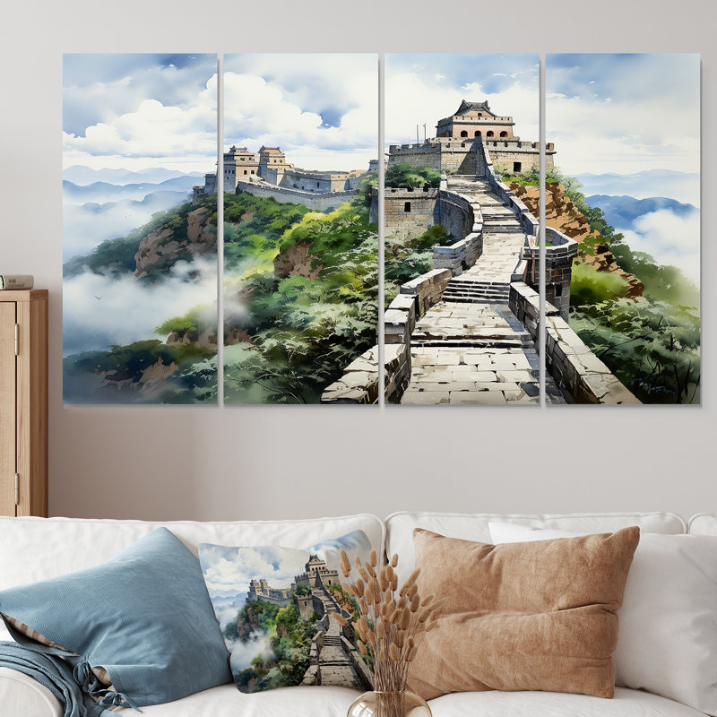 «Great Wall of China Serenity IV - China Art», art mural 4 pièces, H 28 po x l 48 po