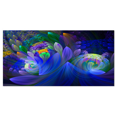 «Blue Fractal Flower Bouquet», impression sur toile tendue