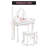 Kids Vanity Set with Adjustable Mirror & Stool,Wooden Toddler Vanity Set with Drawers,Pretend Makeup Dressing Table for Little Girls-1186795615