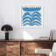 «Delighted III Blue Flower» par Moira Hershey, impression sur bois encadrée-91291432-91291436
