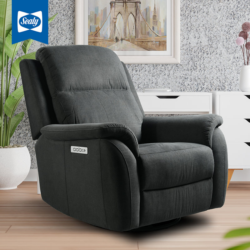 Fauteuil inclinable Sealy Ashland avec appui-tête réglable et soutien lombaire actif, Noir
