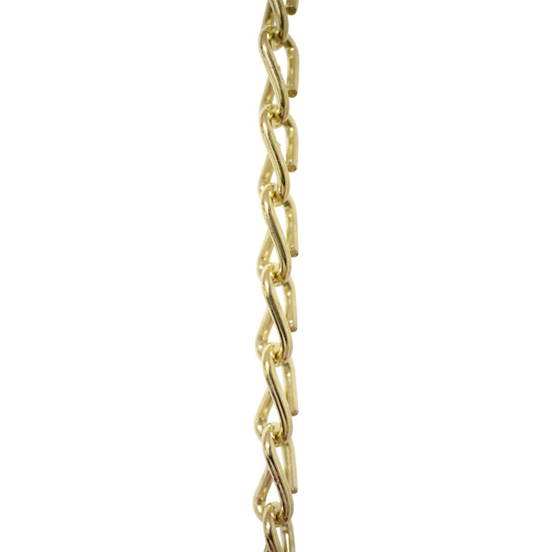 Chaîne décorative à double cric, Laiton poli, H 12 po x l 0,24 po x P 0,06 po