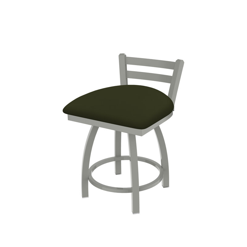 Tabouret de coiffeuse en métal Jackie, Nickel anodisé, Vinyle - Pin Canter