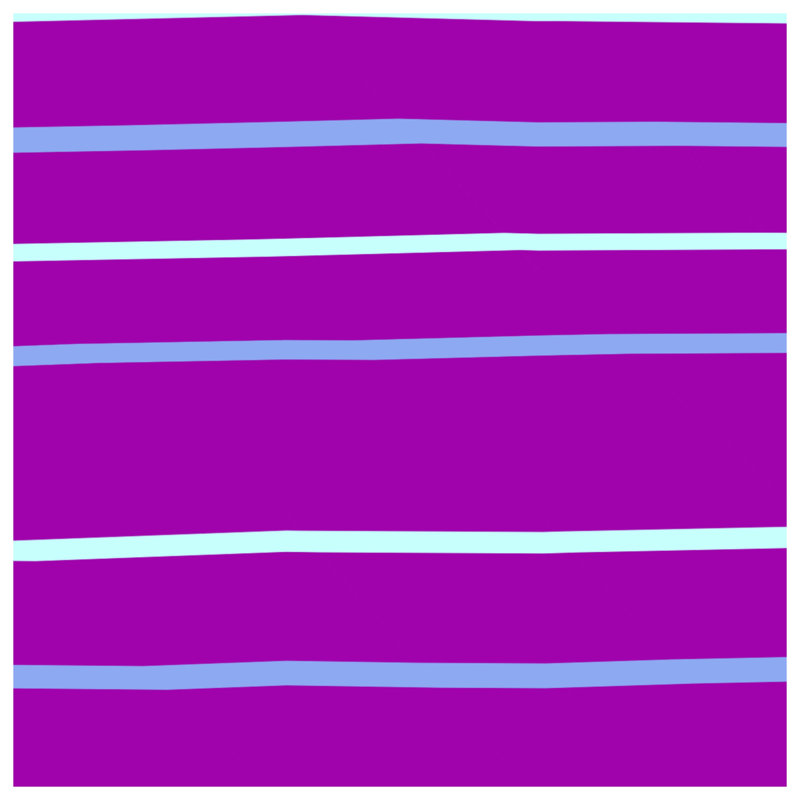 Tapis de bain mauve à rayures bleues, L 24 po x L 17 po