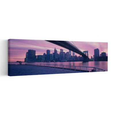 Brooklyn Bridge New York Ny Abstract Contemporary City Sunset Wall Art