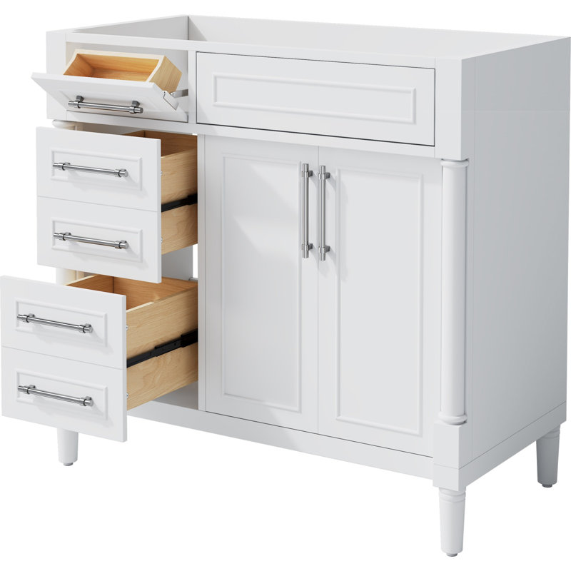 Armoire de rangement autoportante avec 2 tiroirs et un tiroir basculant