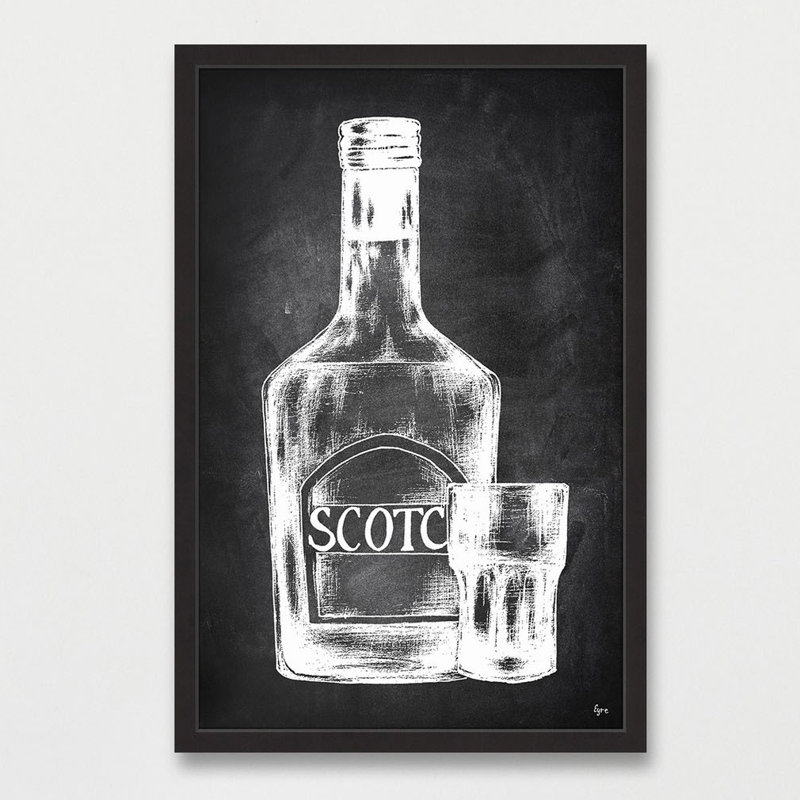 « scotch it ii », reproduction de dessin encadrée, H 30 po x l 20 po x P 1,5 po