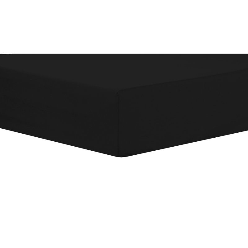 Plain Weave / Muslin Fitted Sheet, Black, Small Double (4')