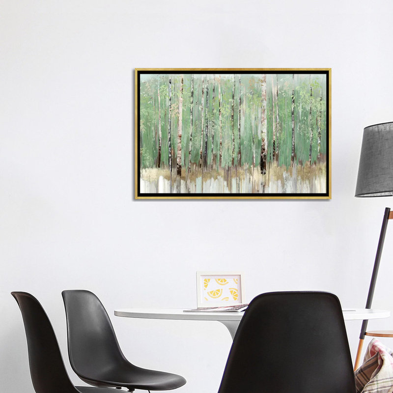 "Tree essence I" par Allison Pearce, reproduction d’art, H 26 po x l 40 po x 1,5 po, Toile encadrée d'or, Pas de tapis