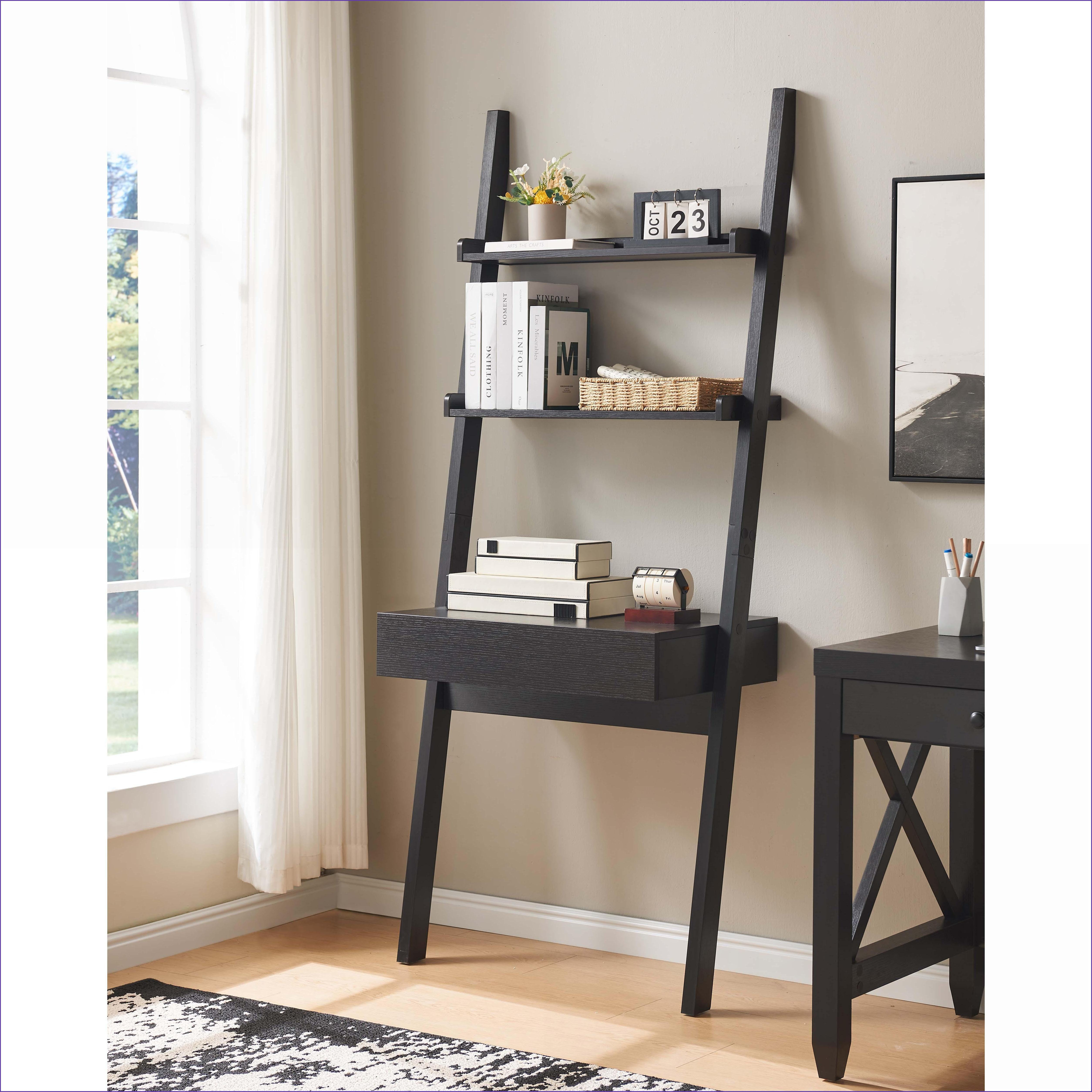 Ebern Designs Desks, Modern Ladder Bookcase Writing Desk with 1 Drawer ...