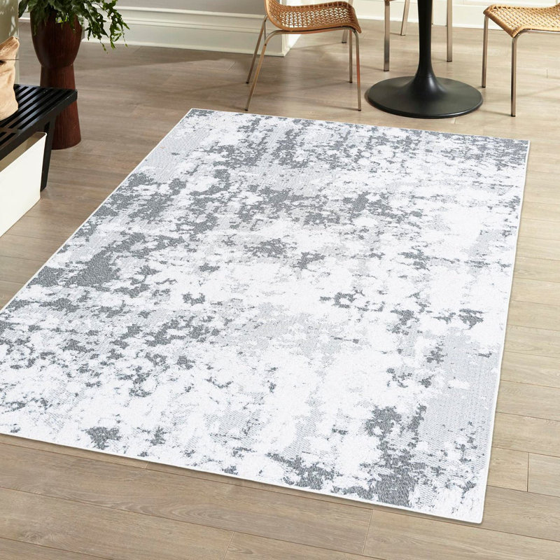 Performance Cotton Abstract Indoor Rug, Rectangle 9'10" x 12'