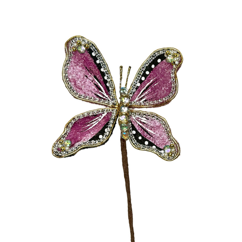 Tige en forme de bijoux, H 20 po x l 5 po, Rose
