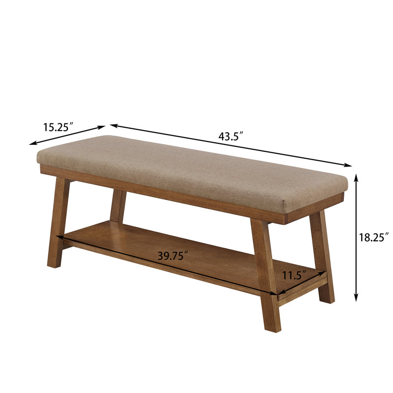 Banc de rangement Mid-Century l 43,5 po, Linen