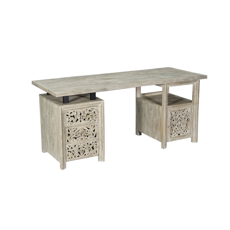 Bureau d'écriture rectangulaire l 68 po Harleen, Gris