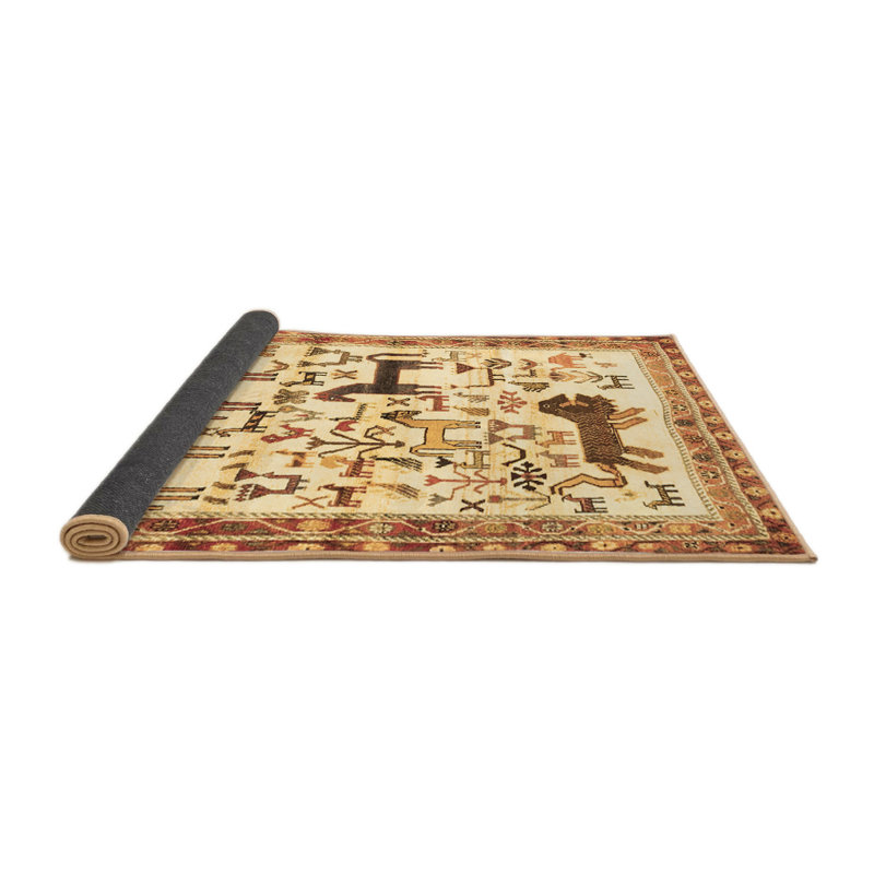Olicia Southwestern Machine Made Wool/Polyester Area Rug in Brown/Red/Beige, Rectangle 2' x 4'