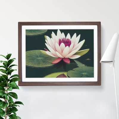 Breathtaking Water Lily Flower 1 Piece Single Picture Frame Wall Art