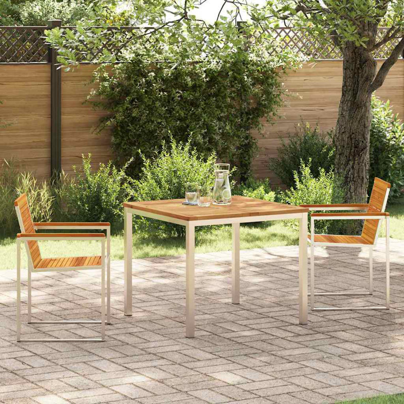 2 - Person Wood Patio Dining Set with Square Table