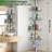 Silver Stainless Steel Tension Pole Shower Caddy with Toothpaste Box, Adjustable Height Corner Organizer for Bathtub and Shower Single-1774480783-1758706749