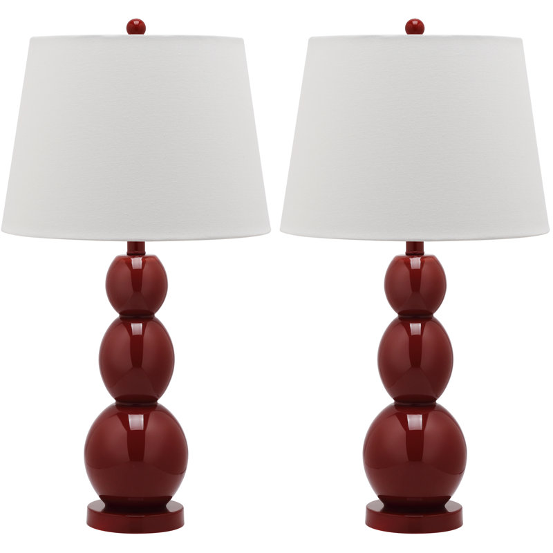 Dearis Glass Table Lamp, Chinese Red