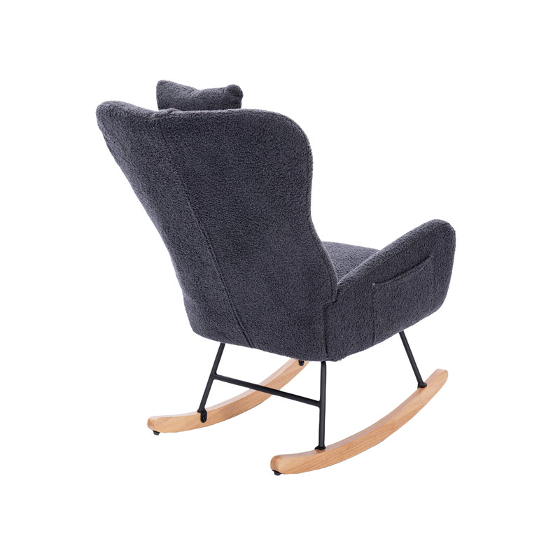 Chaise berçante rembourrée Teddy (Teddy), Gris foncé