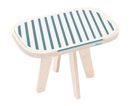Socorro End Table, Dark Blue / Light Blue / White