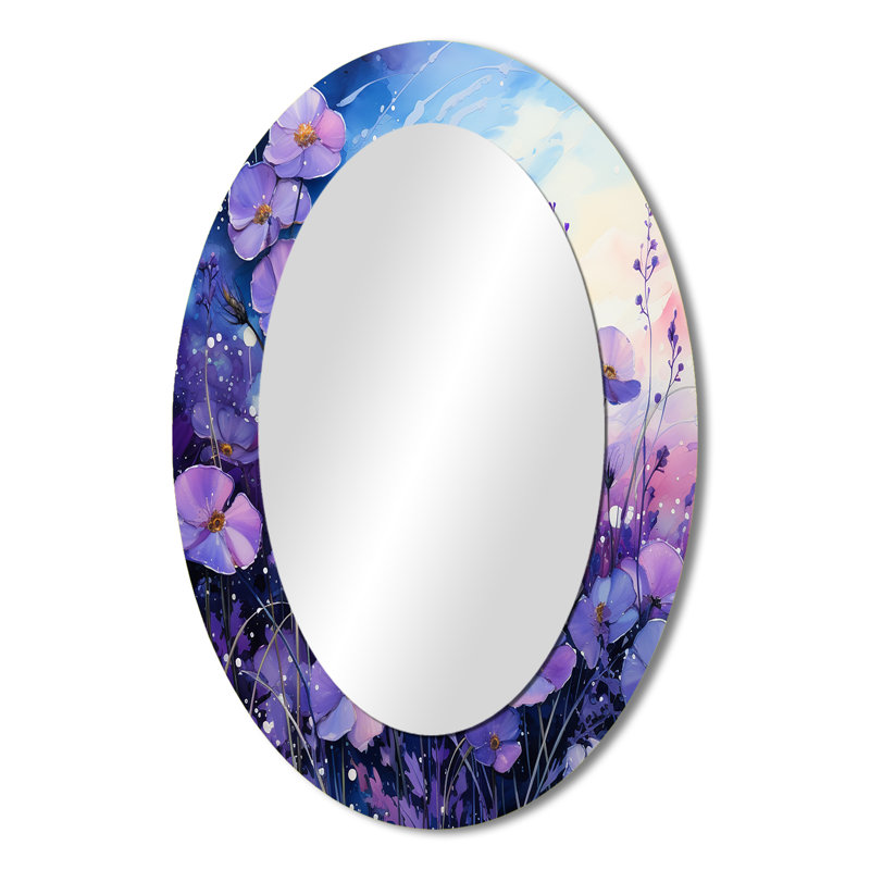 Kitterman - Miroir floral en métal, 36 po x 24 po