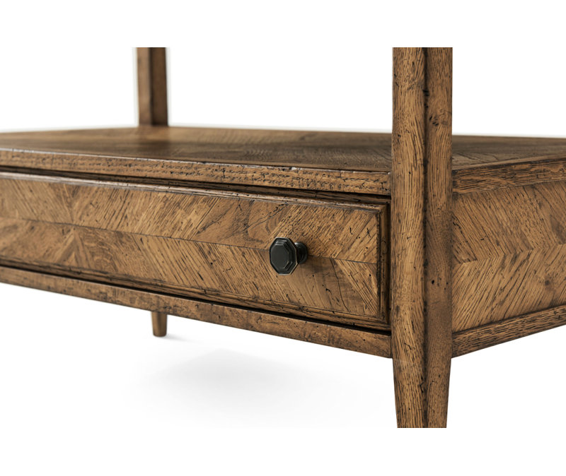 Nova 2 - Drawer Solid Wood Nightstand, Dawn Brown