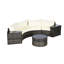 Mobilier d'extérieur pour patio en demi-lune avec coussins de pluie et table basse ronde amovible-1203112066