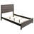 Rustic Solid Wood Queen Panel Bed Frame, Fits Standard Queen Mattress, Cool Gray Oak Finish