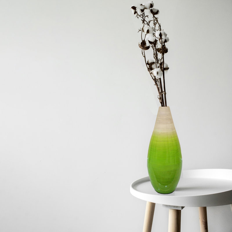 Qailah Solid Wood Floor Vase, 23" H x 9" W x 9" D