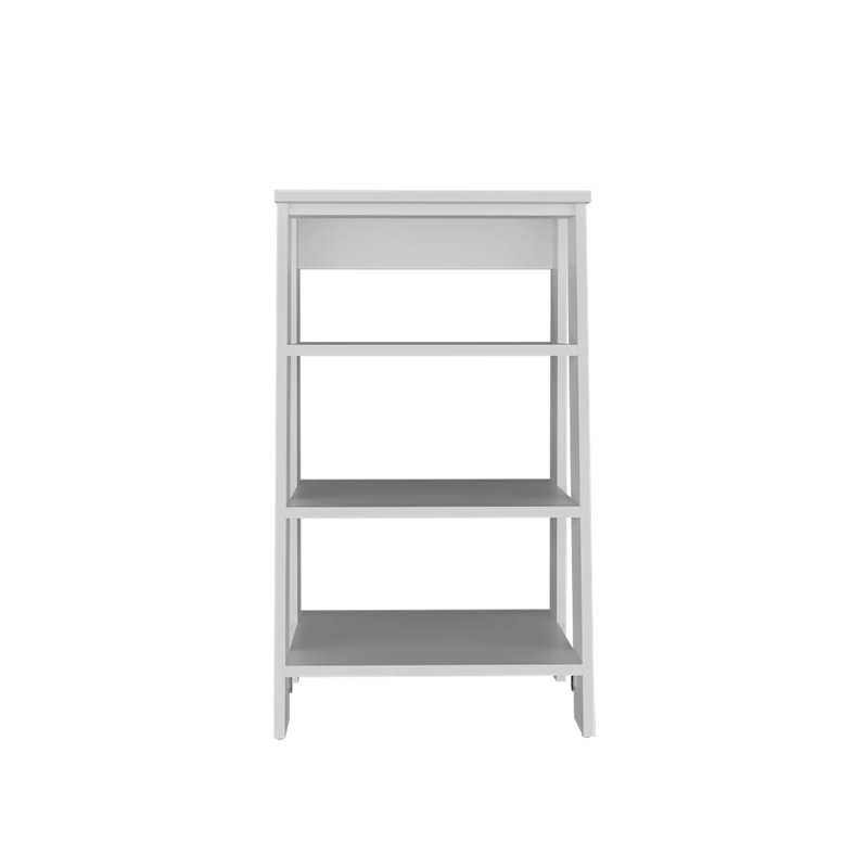 Attractive White Freestanding Shelf For Bathroom With 4 Practical Shelves Broad Organizing Goods