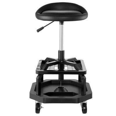 Tabouret roulant, siège de garage pneumatique / tabouret de travail d'une capacité de 300 lb, siège roulant à hauteur réglable avec roulettes, tabouret d'atelier rembourré pivotant à 360 ° avec roulettes, pour garage, atelier et réparation automobile