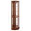 Vitrine de coin éclairée à 6 tablettes avec tablettes réglables en verre trempé et dossier en miroir, chêne (ampoule E26 non incluse)-1727393043