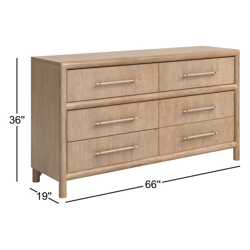 Commode 6 tiroirs Colleen, Naturel