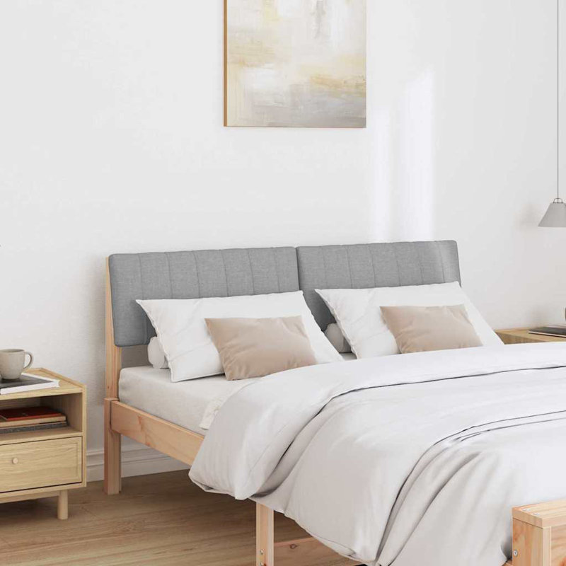 Solid Wood Headboard, Brown, EU Double - 140 x 200 cm, Light Grey