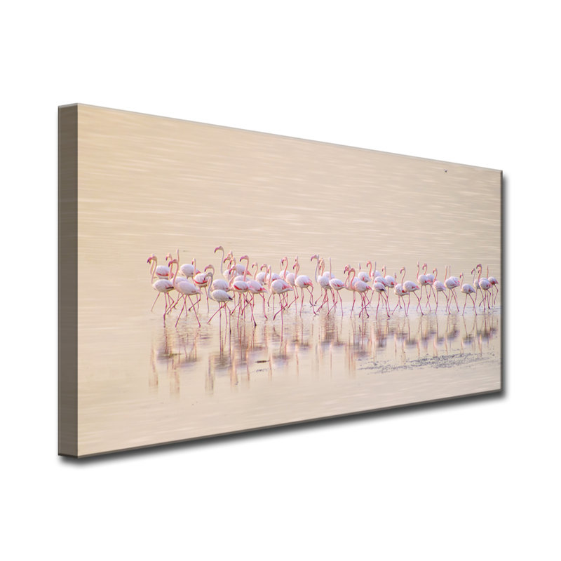 " Marching Pinks ", 24" H x 48" W x 1.5" D