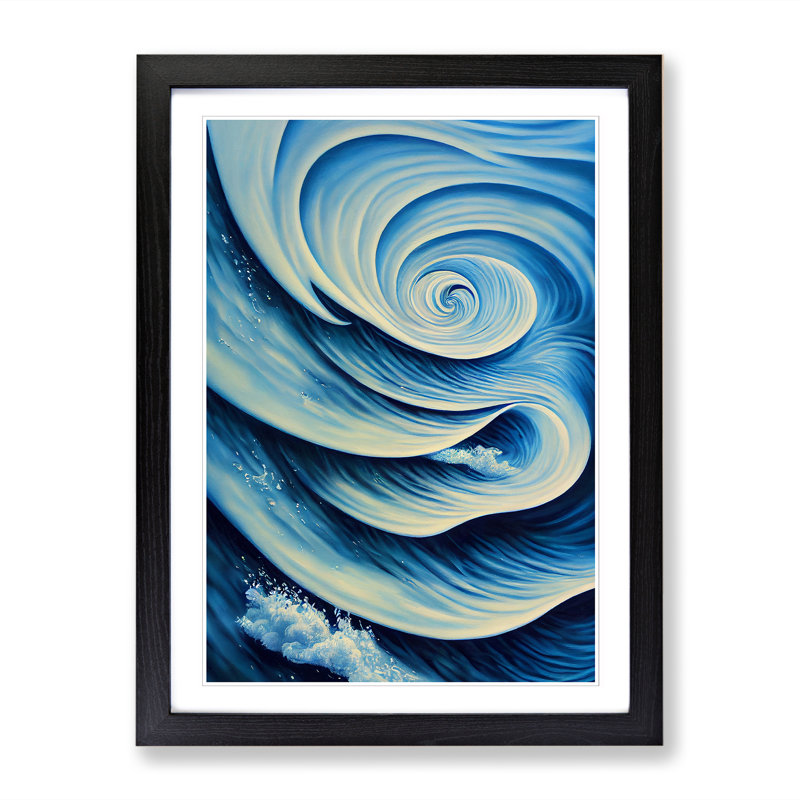 Unique Ocean Abstract Vol.4 - Single Picture Frame Print, Black, 34cm H x 25cm W x 2cm D
