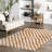 Dominique Abstract Checkered Fringe Area Rug-1610322308