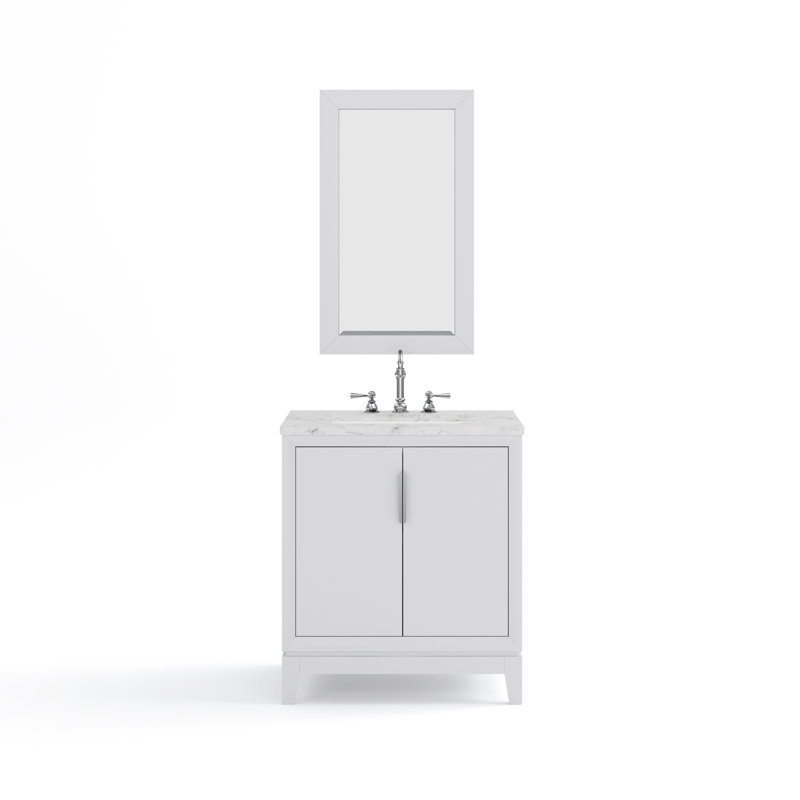 Elizabeth 30" Single Bathroom Vanity Set with Mirror, Monarch Blue, Hook